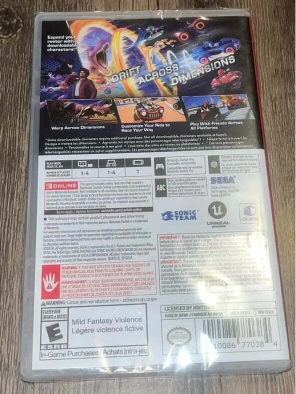 Nintendo Switch Sonic Racing Cross Worlds Nintendo Switch - Brand new, Sealed